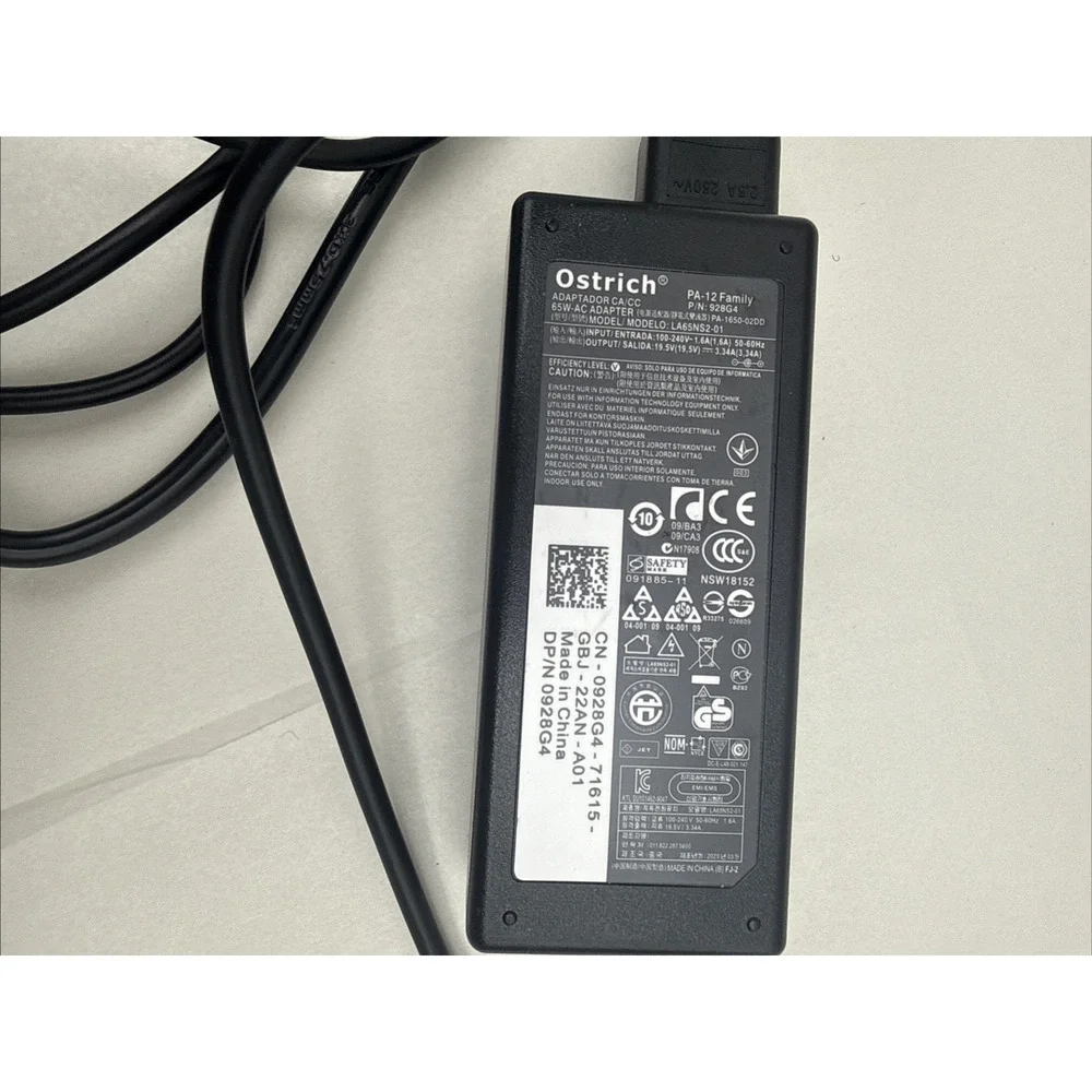 Ostrich Charger Compatible with Dell Laptop Computer 65W-AC Adapter LA65NS2-01..